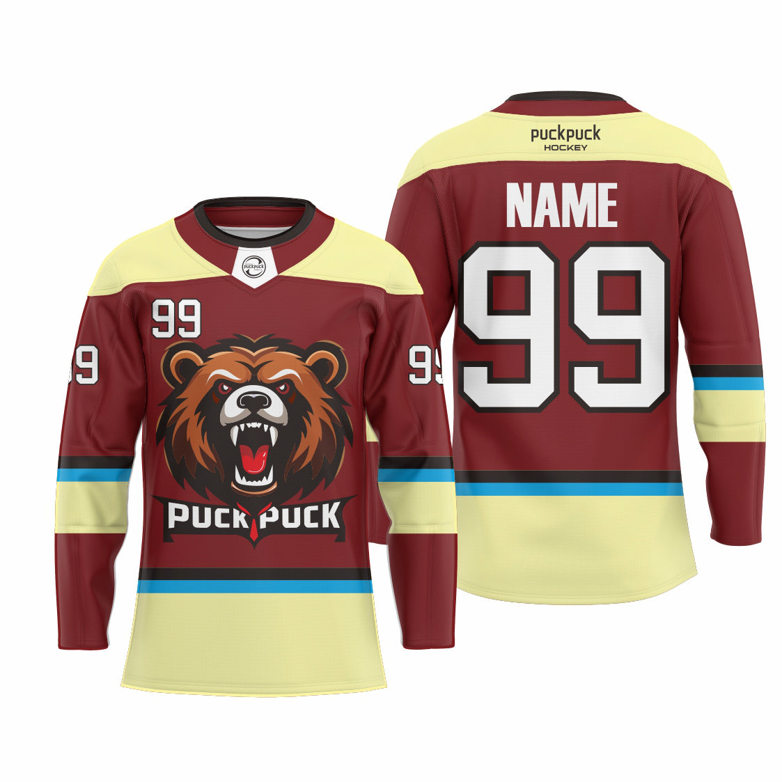 puckpuck hockey  Sublimated custom ice hockey jersey neck2 usa canada new hockey jersey